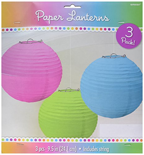 Amscan International Papierlaternen, rund, 3er-Pack, Mehrfarbig von Amscan