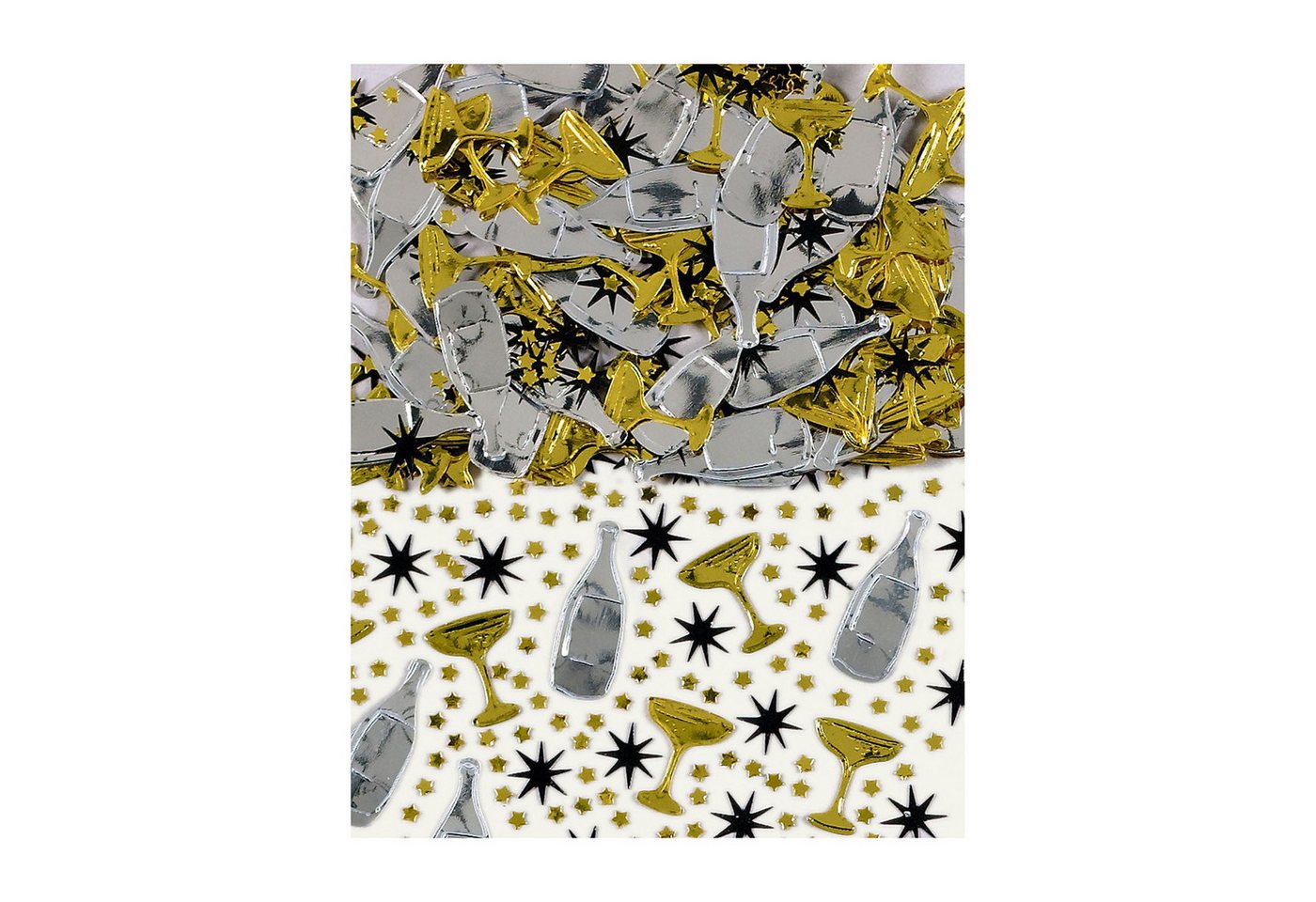 Amscan Konfetti 'Sekt Party' Folien Konfetti, 14g Silber Gold von Amscan