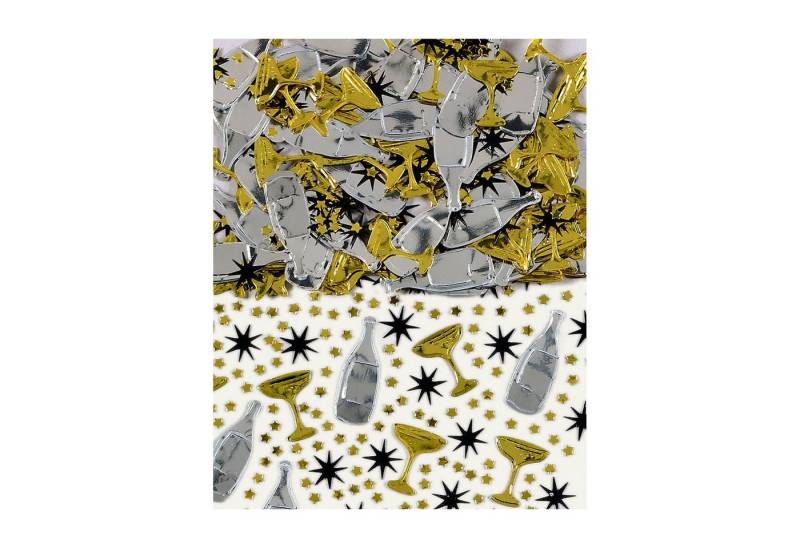 Amscan Konfetti 'Sekt Party' Folien Konfetti, 14g Silber Gold von Amscan