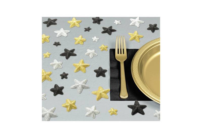 Amscan Papierstern Streudeko Sterne 'Glitz & Glam' - Gold Schwarz Sil von Amscan