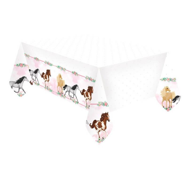 Amscan Tischdecke 'Beautiful Horses', Tischdecke 120x180cm - Weiß R von Amscan