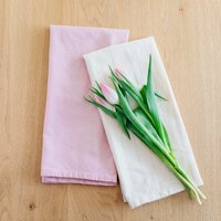 Handgewebte Küchentücher Aus Baumwolle, 2Er-Set Blush Nadelstreifen von AmshaStudio