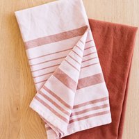 Handgewebte Küchentücher Aus Baumwolle, 2Er-Set Blush Striped von AmshaStudio