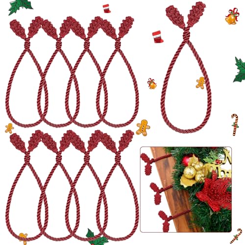 Amsixnt 8 Stück Weihnachtsgirlande Krawatten,weihnachtsdeko girlanden,weihnachtskranz deko,für Girlande, treppe,geländer,Geschenkverpackung,weihnachtsdeko（Rot） von Amsixnt