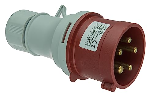CEE Stecker 16A 4P 400V IP44, IEC-60309, 3P+N+E (5-polig), Starkstrom von Amslight