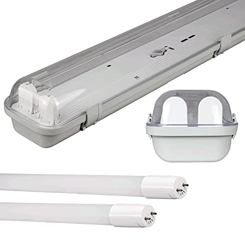 LED Feuchtraumleuchte 2 x 60cm inkl. LEDs Tageslicht 6000K von Amslight