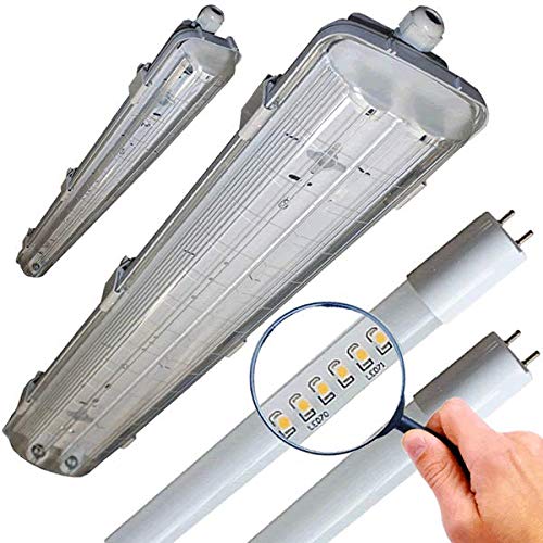 Amslight LED Feuchtraumleuchte 2x150cm incl. LED Röhre 6000K Set von Amslight