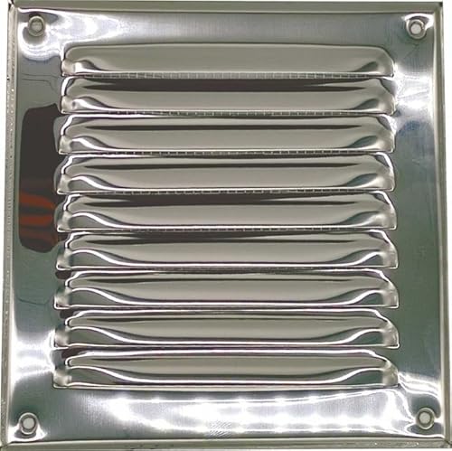 Schräge Metallabdeckung für Lüftungsgitter 140x140 mm, verschiedene Farben zur Auswahl (Edelstahl) von Amslight