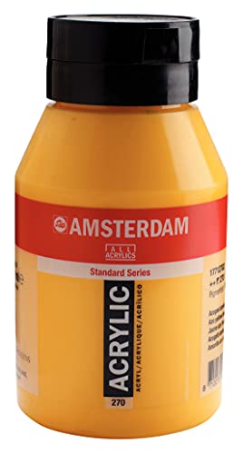 Talens AMSTERDAM Acrylfarben, 1000 ml Flasche, 270 Azogelb dunkel von Amsterdam