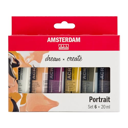 Amsterdam Standard Serie Acrylfarben Set | Portrait Set (6 x 20 ml Tuben) | Mischfarben perfekt für verschiedene Hauttöne von Amsterdam