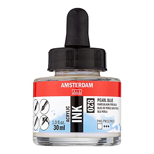 AMSTERDAM ACRYLIC INK BOTTLE 30 ML PEARL BLUE von Amsterdam