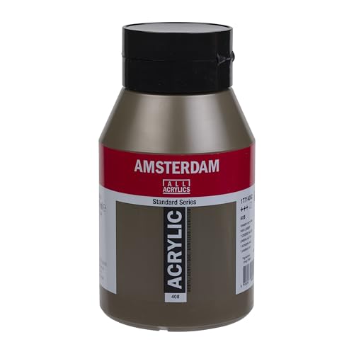 Amsterdam Acrylfarbe der Standard-Serie - Umbra roh 408-1000 ml Glas - halbtransparent - hervorragende Lichtechtheit - mittlere Viskosität - Wasserbasis - seidenmatt - Verträglichkeit für verschiedene von Amsterdam