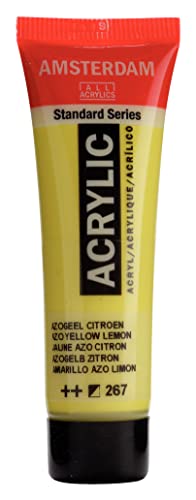 Amsterdam Standard Series Acrylic - 20 ml Azogelb Zitrone 267 - Halbdeckende, lichtechte Farbe mit Satin Finish von Amsterdam