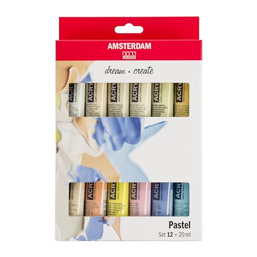 Amsterdam Standard Series Acrylfarben Set | Pastellfarben Set (12 x 20 ml) | Sanfte Pastellfarben | Pastellmalfarben von Amsterdam