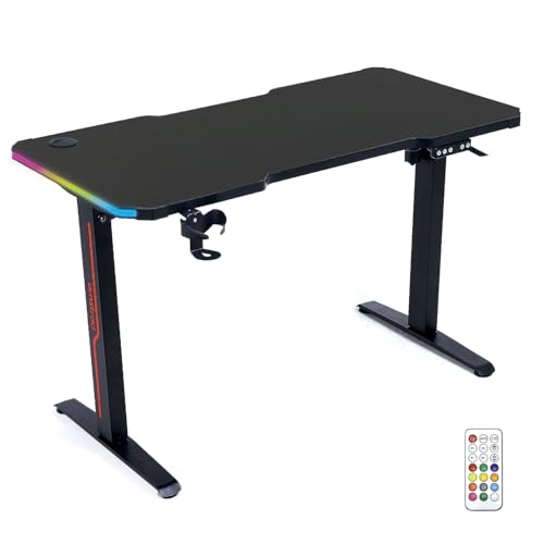 Amstrad DESK120Z-LED-FLEX Elektrischer Gaming-Schreibtisch mit RGB-Hintergrundbeleuchtung – Sitzend und stehend – Breite 1,20 m – Carbon-Finish Amstrad DESK120Z-LED-FLEX Elektrischer Gaming-Schreibtisch mit RGB-Hintergrundbeleuchtung – Sitzend und stehend – Breite 1,20 m – Carbon-Finish von Amstrad