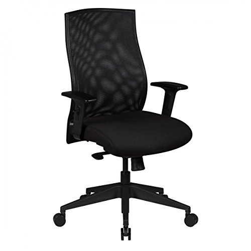 AMSTYLE Bürostuhl Bezug Stoff Schwarz Schreibtischstuhl Design 120 kg Chefsessel Wippfunktion ergonomisch Polster Drehstuhl niedrige Rücken-Lehne höhenverstellbar mit Armlehnen Niedriglehner von Amstyle