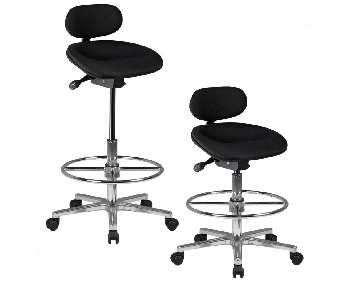 Amstyle Arbeitshocker Arbeitshocker LOUISIANA Stoffbezug schwarz Drehhocker (höhenverstellbare), höhenverstellbare von Amstyle