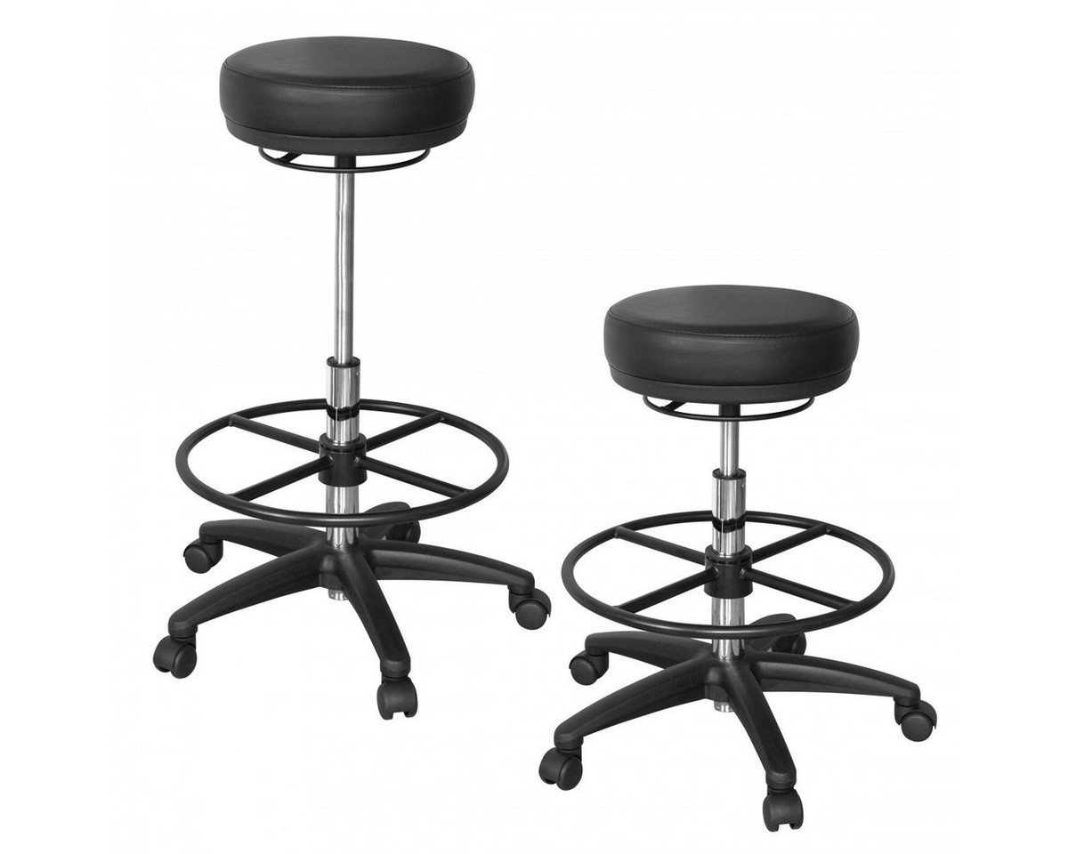 Amstyle Arbeitshocker Arbeitshocker ROLAND Schwarz Rund Sitzhocker Rollen gebremst (Arbeitsstuhl 120KG Hocker), Arbeitsstuhl 120KG Hocker von Amstyle