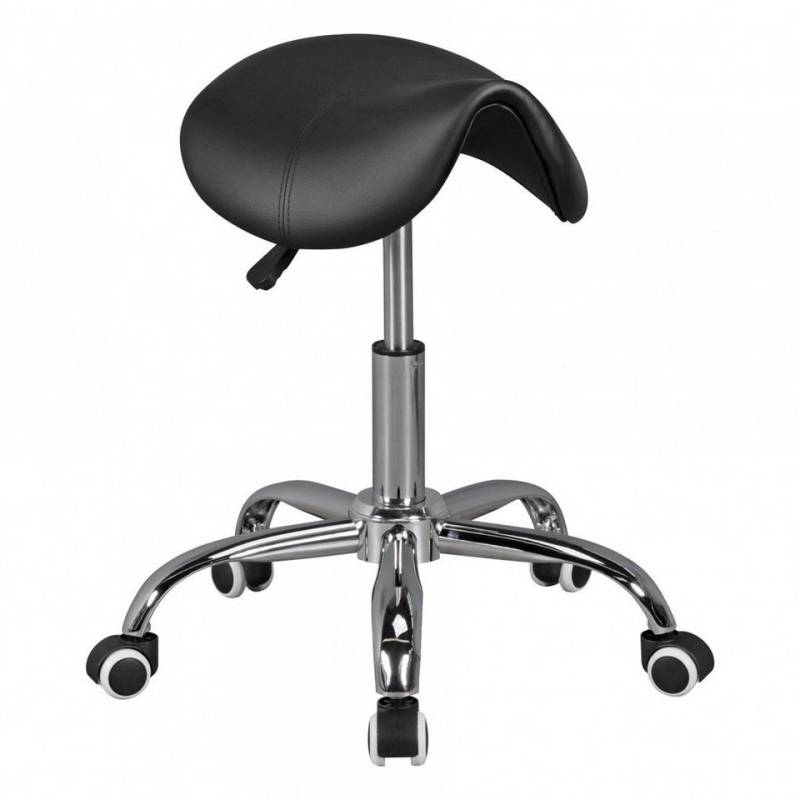 Amstyle Arbeitshocker MENTON - Sattel-Hocker in Schwarz, Arbeitshocker mit (Kunstleder-Bezug, Sitzhocker ist höhenverstellbar, Design Drehhocker), Kunstleder-Bezug, Sitzhocker ist höhenverstellbar, Design Drehhocker von Amstyle