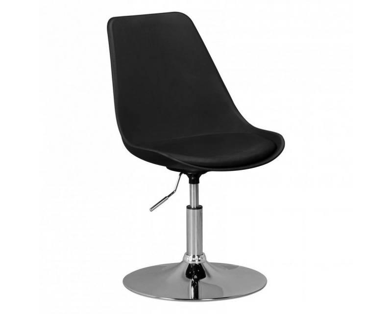 Amstyle Besucherstuhl KORSIKA, Drehsessel Esszimmerstuhl Kunstleder-Sitzfläche in Schwarz, (Drehstuhl ist höhenverstellbar, Drehhocker mit Rückenlehne), Drehstuhl ist höhenverstellbar, Drehhocker mit Rückenlehne von Amstyle