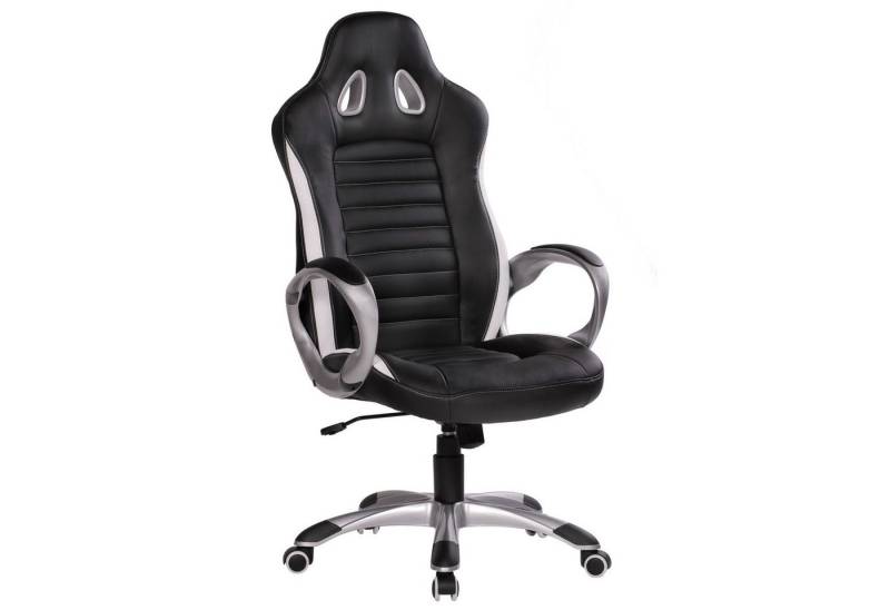 Amstyle Bürostuhl Bürostuhl SPA Leder Optik Schwarz Gaming Chefsessel mit Armlehne von Amstyle