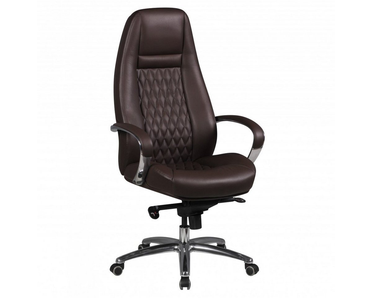 Amstyle Chefsessel Bürostuhl AUSTIN Echt-Leder Braun Schreibtischstuhl 120 KG Chefsessel (hohe Rückenlehne mit Kopfstütze), hohe Rückenlehne mit Kopfstütze von Amstyle