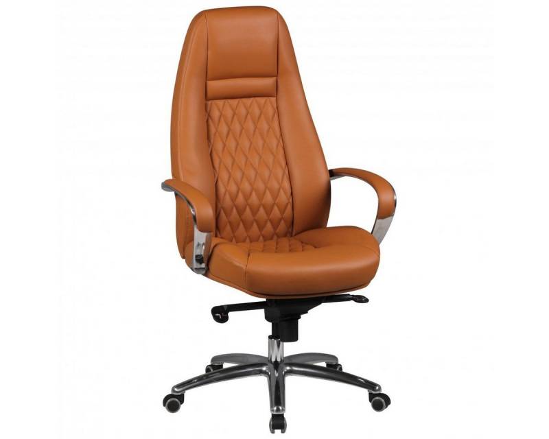 Amstyle Chefsessel Bürostuhl AUSTIN Echt-Leder Caramel Schreibtischstuhl 120KG (Chefsessel hohe Rückenlehne mit Kopfstütze), Chefsessel hohe Rückenlehne mit Kopfstütze von Amstyle