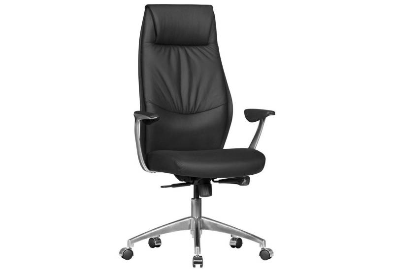 Amstyle Chefsessel Bürostuhl Echtleder Schwarz Schreibtischstuhl X-XL 120kg (Synchronmechanik Chefsessel Kopfstütze), Synchronmechanik Chefsessel Kopfstütze von Amstyle