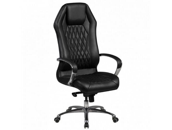 Amstyle Chefsessel SPM1.295 (Bürostuhl MONTEREY Echtleder Schwarz 120KG), Schreibtischstuhl Hohe Rückenlehne mit Kopfstütze, schwarz von Amstyle