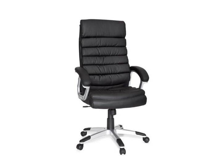 Amstyle Chefsessel Valencia Bürostuhl Kunstleder Schwarz ergonomisch mit Kopfstütze (Design Chefsessel Schreibtischstuhl mit Wippfunktion) von Amstyle