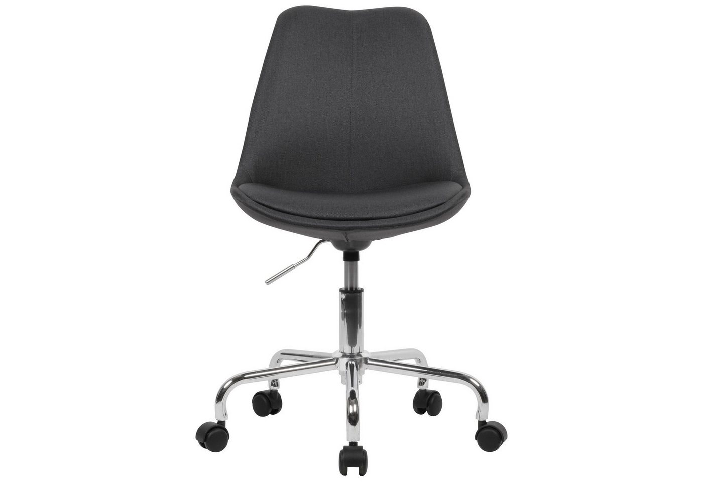 Amstyle Drehstuhl SPM1.422 (Schreibtischstuhl Schwarz Stoff ohne Armlehnen), Schalenstuhl mit Rollen 110 kg, Arbeitsstuhl von Amstyle