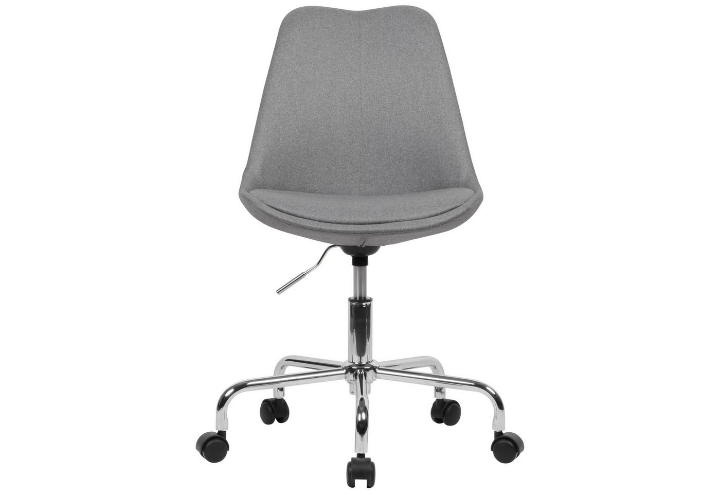 Amstyle Drehstuhl SPM1.423 (Schreibtischstuhl Hellgrau Stoff ohne Armlehnen), Schalenstuhl mit Rollen 110 kg, Arbeitsstuhl von Amstyle