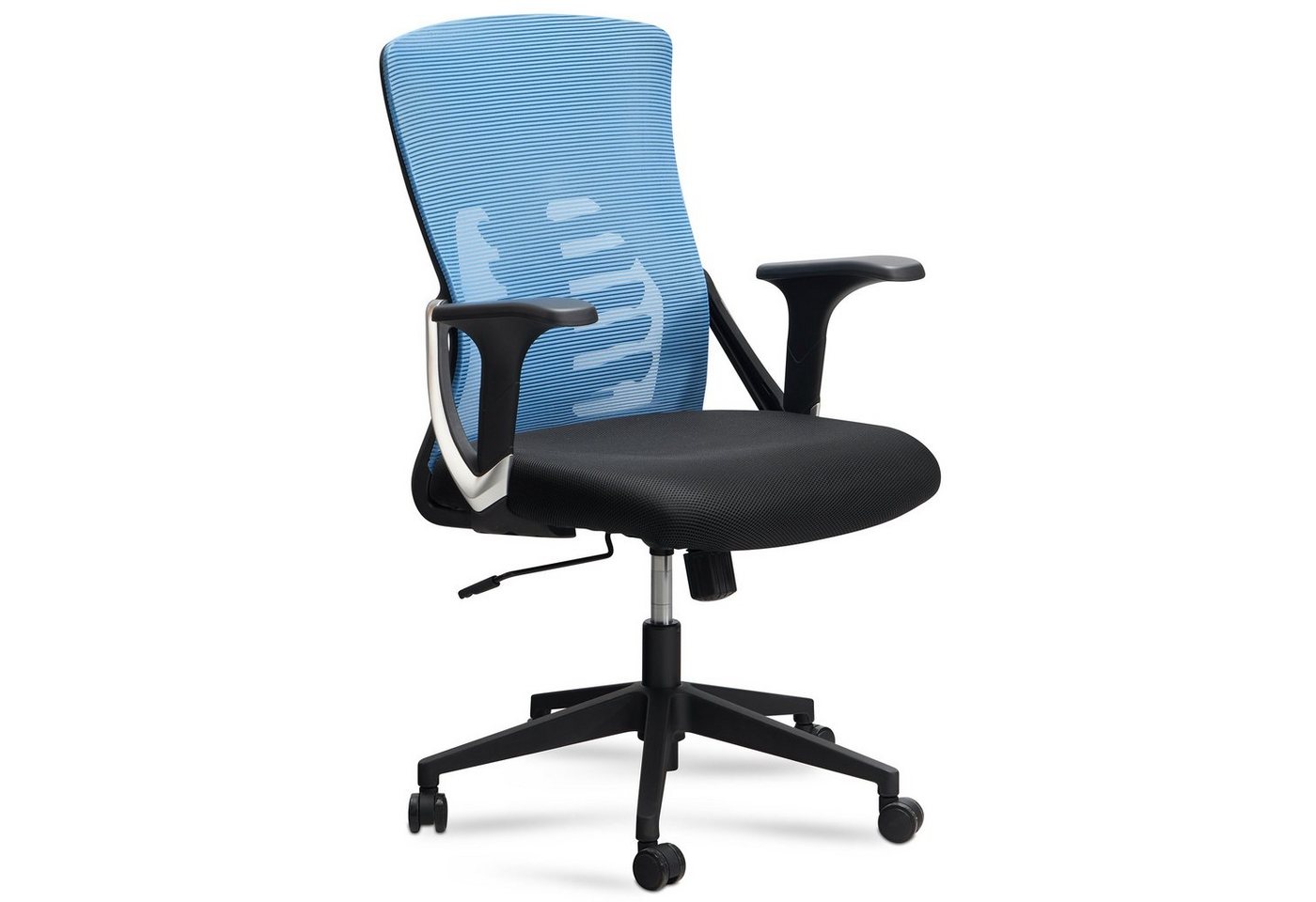 Amstyle Drehstuhl SPM1.444 (Bürostuhl Blau / Schwarz Mesh-Bezug 120 kg), Schreibtischstuhl Stoff, Ergonomisch mit Armlehnen von Amstyle