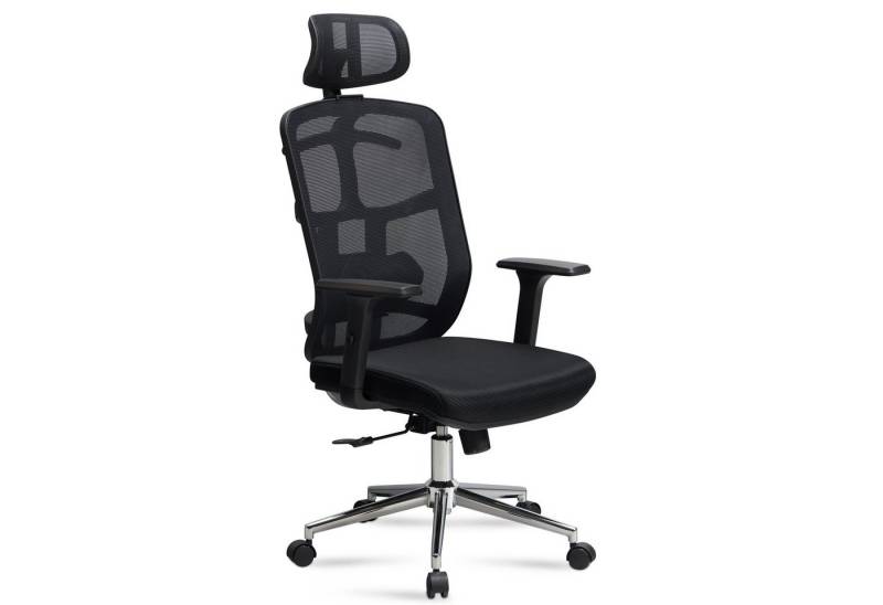 Amstyle Drehstuhl SPM1.450 (Bürostuhl Schwarz Mesh-Bezug, Schreibtischstuhl), Chefsessel mit Lendenwirbelstütze, Stuhl Büro von Amstyle