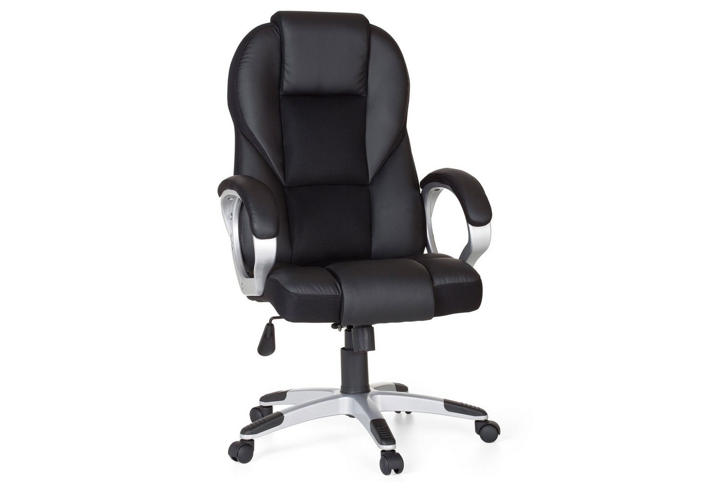 Amstyle Gaming Chair SPM1.133 (Kunstleder Schwarz, Bürostuhl XXL 120 kg Modern), Schreibtischstuhl Drehbar, Drehstuhl mit Armlehne von Amstyle