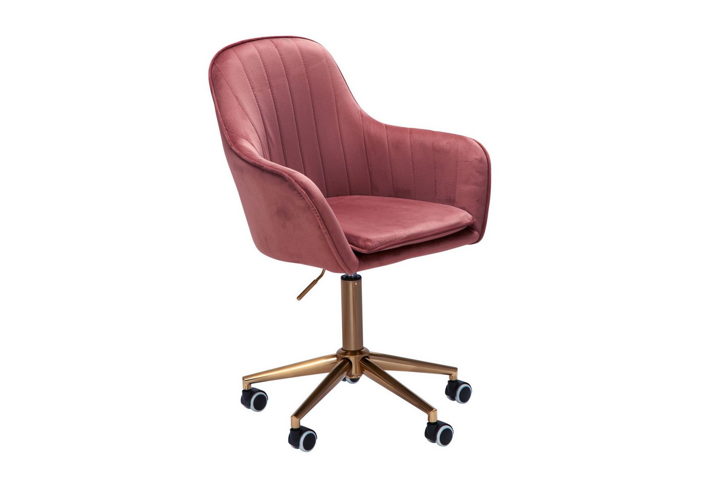 Amstyle Polsterstuhl SPM1.431 (Samt Rosa, Design Schalenstuhl Drehbar mit Lehne), Schreibtischstuhl 120 kg Höhenverstellbar, Drehbar von Amstyle