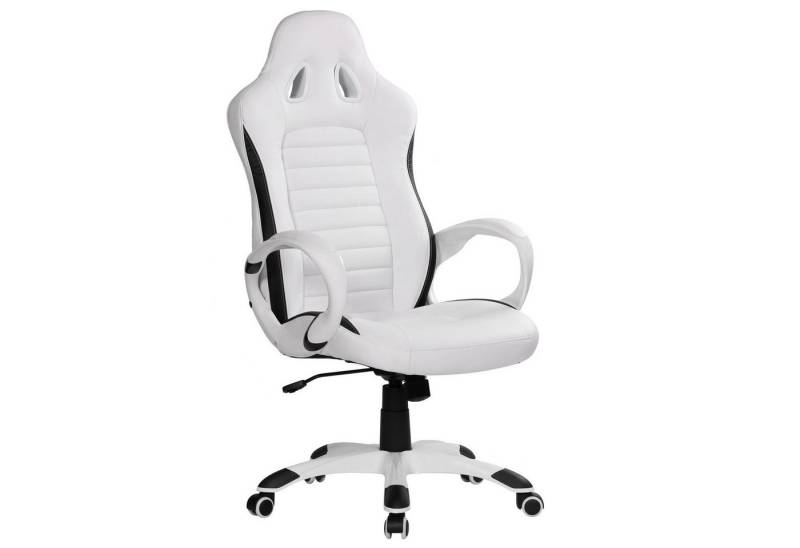 Amstyle Schreibtischstuhl Amstyle Bürostuhl SPA Weiß Gaming Chefsessel mit Armlehne gepolstert (Set) von Amstyle