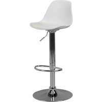 Barhocker weiß Chrom Kunstleder Metall B/H/T: ca. 40x104x40 cm von Amstyle