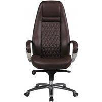 Bürostuhl Austin Echtleder Braun Schreibtischstuhl Chefsessel Drehstuhl mit Synchronmechanik von Amstyle