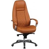Bürostuhl Austin Echtleder Caramel Schreibtischstuhl Chefsessel Drehstuhl mit Synchronmechanik von Amstyle