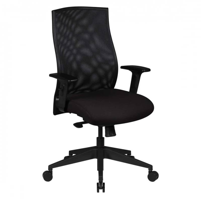 Bürostuhl Bezug Stoff Schwarz Schreibtischstuhl Design Chefsessel Armlehne Drehstuhl Polsterung 120 kg von Amstyle