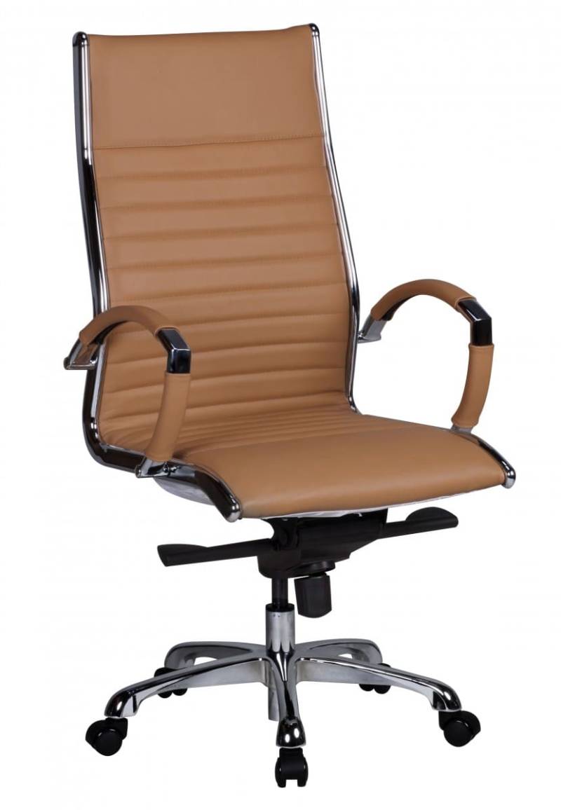 Bürostuhl SALZBURG 1 Bezug Echtleder Caramel Schreibtischstuhl XXL 120kg Chefsessel höhenverstellbar Drehstuhl von Amstyle