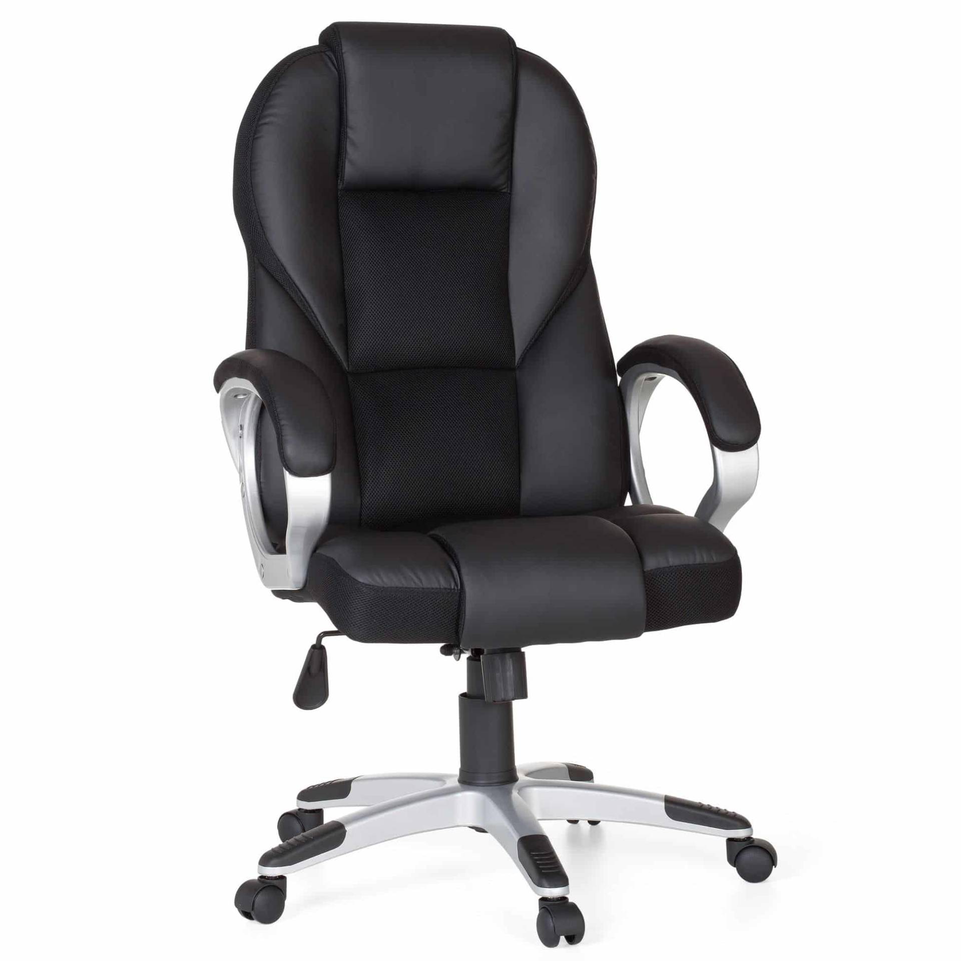 Bürostuhl Schwarz Gaming Chefsessel Drehstuhl 120kg Synchronmechanik Schreibtischstuhl Bürostuhl Schwarz Gaming Chefsessel Drehstuhl 120kg Synchronmechanik Schreibtischstuhl von Amstyle