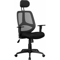 Bürostuhl Schwarz Schreibtischstuhl Drehstuhl Bürosessel mit Armlehnen & Kopfstütze von Amstyle