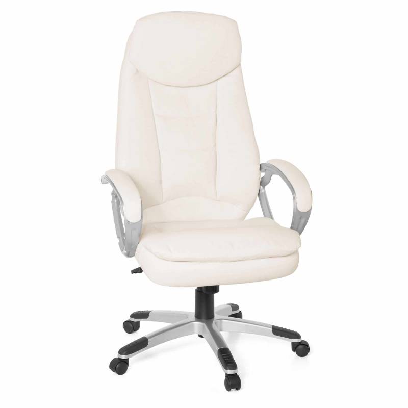 Design Bürostuhl Creme 120kg Schreibtischstuhl Kunstleder Modern von Amstyle