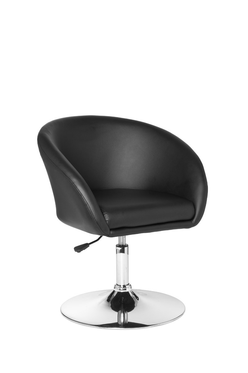 Moderner Loungesessel im Retro-Look: Schwarzer Cocktailstuhl mit verstellbarer Sitzh?he und 360?-Drehfunktion von Amstyle