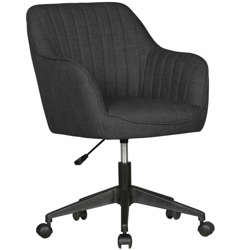 Schreibtischstuhl MIAMI Anthrazit Stoff Design Drehstuhl mit Lehne 120 kg von Amstyle