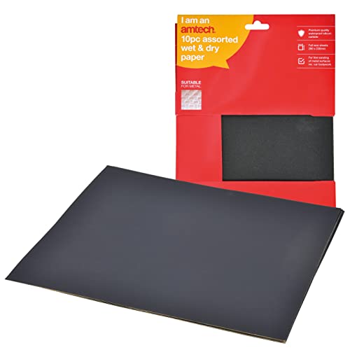 10er SORTIERTES WET & DRY SILICON CARBIDE PAPER (3xP400 / 4xP800 / 3xP1000) 280X230mm von Am-Tech