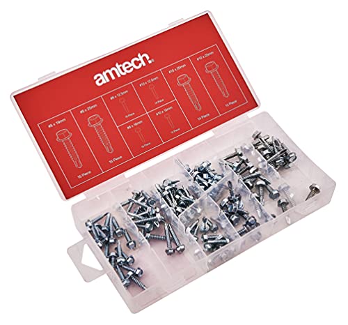 Am-Tech 120 Stück Self Drilling Screw Set, S6295 von Amtech