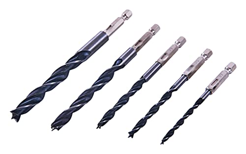 Am-Tech 5 Stück Hex Shank Wood Drill bit Set, F1735 von Am-Tech
